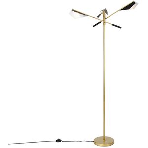 Design vloerlamp zwart met goud 3-lichts - Sinem