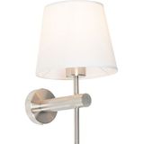 Moderne wandlamp wit met staal - Pluk