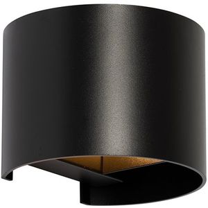 Moderne wandlamp zwart rond - Edwin