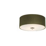 Landelijke plafondlamp groen 30 cm - Drum Jute