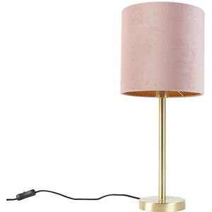 QAZQA simplo - Moderne Tafellamp met kap - 1 lichts - H 595 mm - Roze - Woonkamers-sSlaapkamer