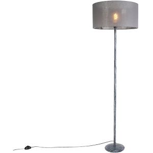 Vloerlamp grijs met grijze kap 50 cm - Simplo