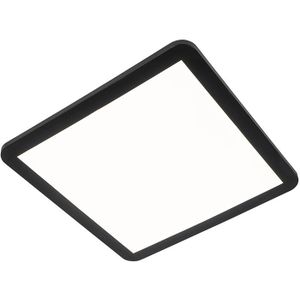 Moderne plafonnière zwart 40cm vierkant incl. LED 3-staps dimbaar IP44 - Steve