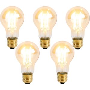 Set van 5 - E27 - Dimbare LED Lamp - Goldline - 5W - 530 Lumen - 2200K