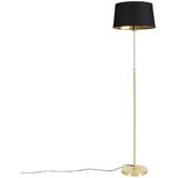 Vloerlamp goud/messing met zwarte kap 45 cm verstelbaar - Parte