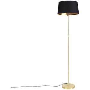 Vloerlamp goud/messing met zwarte kap 45 cm verstelbaar - Parte