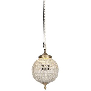 Art Deco hanglamp kristal met goud 35 cm - Kasbah