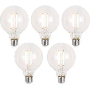 Set van 5 Smart E27 dimbare LED lampen G95 helder 7W 806 lm 2700-6500K