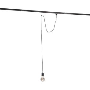 QAZQA Hanglamp met rail ophanging zwart - Cavalux