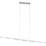 Design hanglamp staal met touch-dimmer incl. LED - Platina