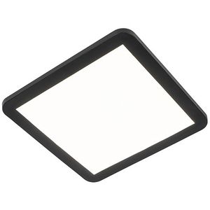 Plafonnière zwart 30 cm incl. LED 3-staps dimbaar IP44 - Steve