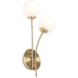 Moderne wandlamp goud met opaal glas 2-lichts - Athens