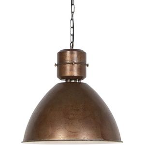 QAZQA flynn - Industriele Hanglamp - 1 lichts - Ø 500 mm - Roestbruin - Industrieel - Woonkamers-sSlaapkamers-sKeuken