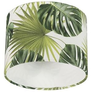 QAZQA cilinder katoen - Moderne Lampenkap - Ø 200 mm - Groen -
