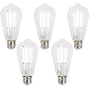 Set van 5 Smart E27 dimbare LED lampen ST64 helder 7W 806 lm 2700-6500K