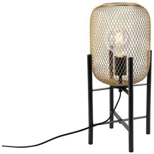 Moderne zwart met gouden tafellamp - Bliss Mesh