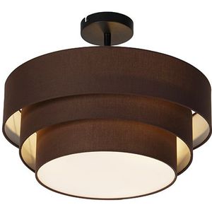 Moderne plafondlamp bruin 45 cm 3-lichts - Drum Trio