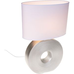Landelijke tafellamp wit met staal - Ollo