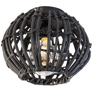 Landelijke plafondlamp zwart 25 cm - Canna