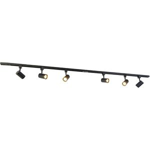 Modern railsysteem met 6 spots zwart 1-fase 200cm - Iconic Jeana