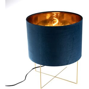 Moderne tafellamp blauw met goud - Rosalina