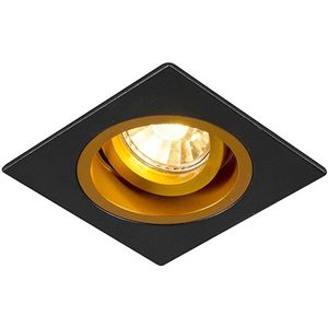 Smart inbouwspot zwart met goud vierkant incl. Wifi GU10 - Chuck