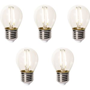 Set van 5 E27 - Dimbare LED Lampen - Helder Glas - 3W - 250 Lumen - 2200K