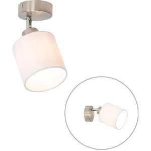 QAZQA Hetta - Moderne Plafondlamp en Wandlamp Voor Binnen - 1 Lichts - D 20 cm - Wit