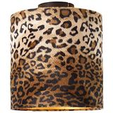 Plafondlamp mat zwart kap luipaard dessin 25 cm - Combi