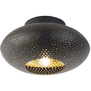 QAZQA Radiance - Oosterse Plafondlamp - 1 Lichts - 25 cm - Zwart - Woonkamer - Slaapkamer