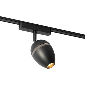 Moderne spot zwart voor railsysteem 1-fase incl. LED - Magnetic Eggy