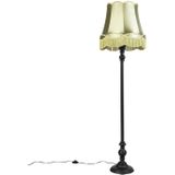 Vloerlamp zwart met Granny kap groen - Classico