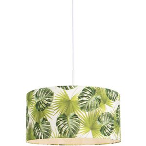 Botanische hanglamp wit met Leaf kap 50cm - Combi 1