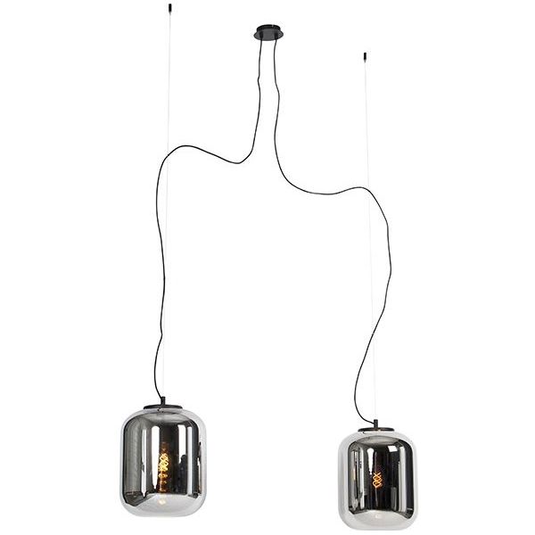 Set van 2 hanglampen bliss zwart met zwart smoke glas - online kopen | Lage  prijs | beslist.nl