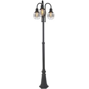 Landelijke buitenlamp zwart 3-lichts IP44 - Guardado