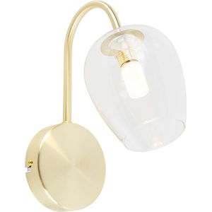 Smart wandlamp goud met glas incl. Wifi G9 - Elien