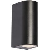 Moderne buiten wandlamp zwart kunststof ovaal 2-lichts - Baleno