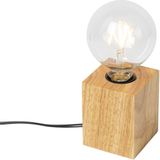 QAZQA bloc - Landelijke Tafellamp - 1 lichts - H 100 mm - Naturel - Woonkamers-sSlaapkamers-sKeuken