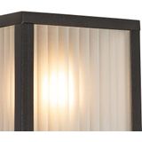 Buiten wandlamp zwart met ribbel glas 2-lichts IP44 - Charlois