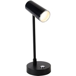 Tafellamp zwart incl. LED 3-staps dimbaar oplaadbaar - Telescoop