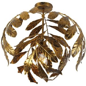 Vintage plafondlamp antiek goud 45 cm - Linden