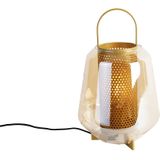 QAZQA Kevin - Art Deco Tafellamp - 1 Lichts - H 36.5 cm - Goud/Messing