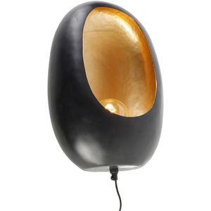 Design wandlamp zwart met gouden binnenkant 46 cm - Cova