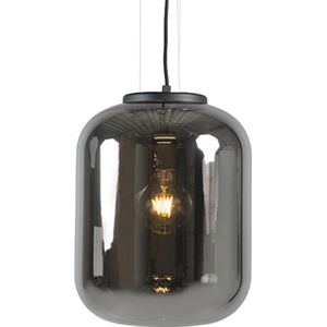 Set van 2 design hanglampen zwart met smoke glas - Bliss