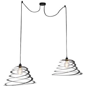 Design hanglamp 2-lichts met spiraal kap 50 cm - Scroll