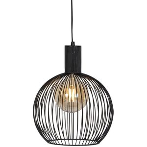 Design ronde hanglamp zwart 30 cm - Dos