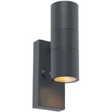 QAZQA Duo - Moderne Buitenlamp Up Down Voor Buiten - 2 Lichts - D 110 Mm - Donkergrijs