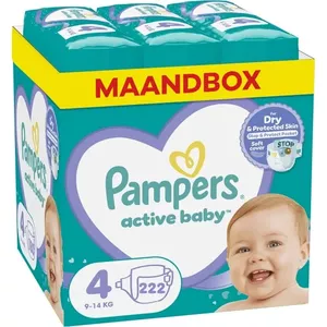 Pampers Baby-Dry Luiers Maat 4 – Maandbox 204 Luiers | Wegwerpluiers voor baby's