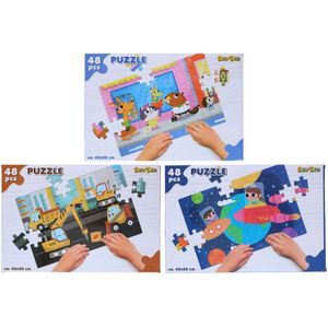 Eddy Toys - Puzzel - Diverse Varianten - 48 Puzzelstukjes - 1 Stuk - 4+ Jaar