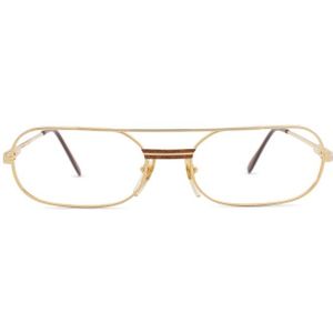 Linea Moda - brown/gold/low aviator - brillen, rechthoek, mannen, goud